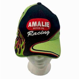 Amalie Motor Oil Racing Baseball Hat Flames Adjustable